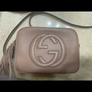 Authentic Gucci Soho Bag in Rose Beige Leather
